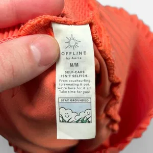 OFFLINE by Aerie Women M Athletic Shorts Polyester Stretch Orange thumbnail 5