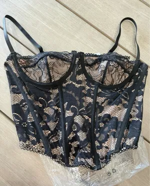 Unbranded Boned Corset‎ Top Shaping Outerwear Push Up Festival Lace Bustier Top thumbnail 1