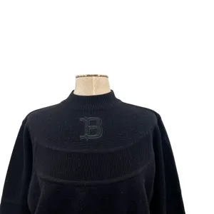 Bogner Vintage 90s Ski Mock‎ Neck Wool Blend Logo Sweater Black Size Small thumbnail 4