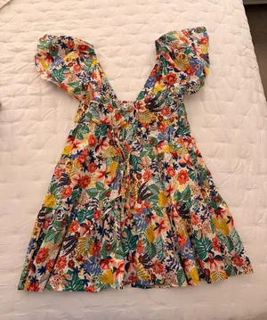 Haute Hippie B.Hauté by L. Bartlett Floral Ruffle Sleeve mini Dress thumbnail 1