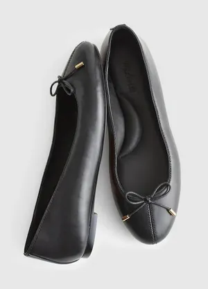 Madewell The Hester Flat in True Black Leather Size 8.5 thumbnail 1