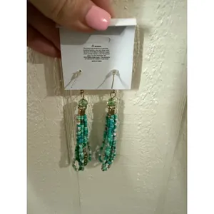 Bundle 1- Princess Accessories Beaded Tassel Drop Earrings Lot of 11 Boho thumbnail 7