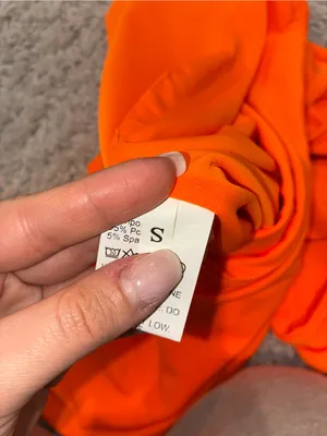 Neon Orange One-Shoulder Cutout Bodycon Dress Womens Size Small thumbnail 2