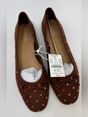 J.Crew Faux-suede studded ballet flats thumbnail 3