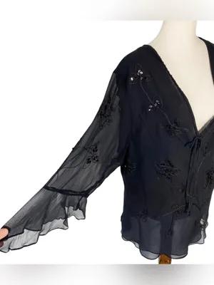 VINTAGE SILKLAND Witchy 100% Silk Top thumbnail 3