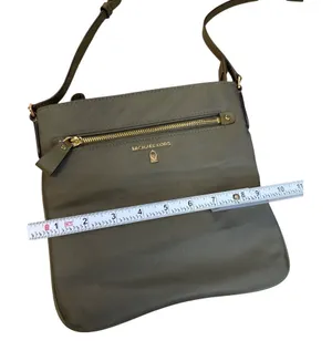 Michael Kors Womens Green Canvas Crossbody Purse SKU 7823 thumbnail 1