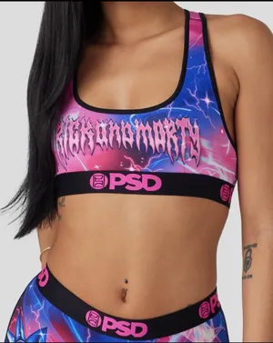 PSD Women’s Rick and Morty - Metal Logo Bra thumbnail 3