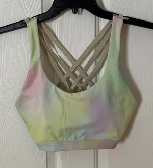 Pastel Tie-Dye Strappy Sports Bra medium FABLETICS with removable inserts thumbnail 1