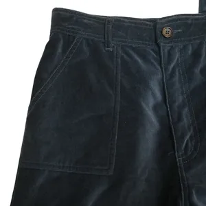 FRYE Womens 27 Camber Wide Leg Crop Velvet Pant in Midnight Blue thumbnail 7