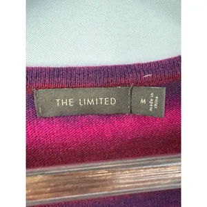 Women’s The Limited Medium Purple, Pink Red Striped Sweater thumbnail 4