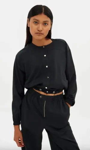 NEW Girlfriend Collective Raquel Snap Front Jacket Size M Athleisure Lightweight thumbnail 1