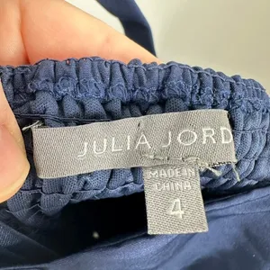 Julia Jordan Size‎ 4 Navy Blue Midi Dress Square Neck Sleeveless Feminine Fall thumbnail 9