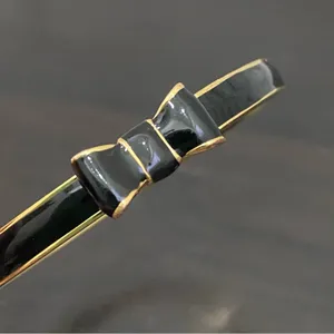 KATE SPADE Black Take A Bow Enamel Layering Stackable Bangle Bracelet thumbnail 12