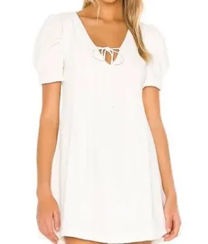 Line & Dot white dress with puffy sleeves thumbnail 1