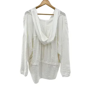 Out From Under Peyton Linen Popover Top White Size XS‎ Oversized Hooded Lounge thumbnail 8
