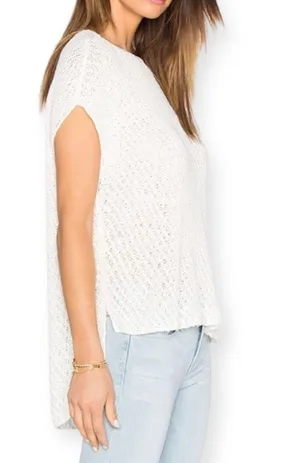 ATM Anthony Thomas Melillo Diagonal Stitch Knit Pullover Boat Neck Top Ecru White Size Medium thumbnail 2