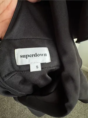 superdown Black Deep V Ruffle Sleeve Mini Dress thumbnail 3