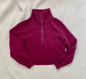 Lululemon maroon half zip scuba thumbnail 1
