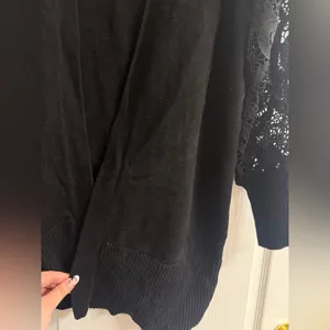 Torrid Black Eyelet Lace Balloon Sleeve Open Sweater Cardigan - size 1 thumbnail 3
