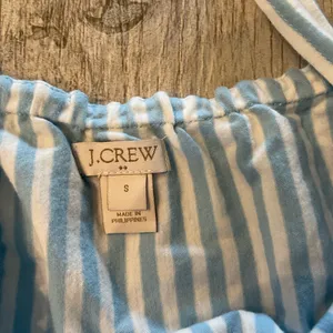 J.Crew Blue and White Striped Off the Shoulder Top Size S thumbnail 5