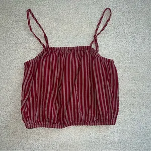 American Eagle Red and White Striped Top Size XS thumbnail 1