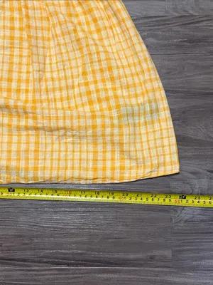 Urban Outfitters Yellow Gingham Puff-Sleeve Dress thumbnail 7