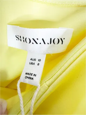NWT Shona Joy Lani Strapless Draped Maxi Dress Lemonade Size 6 thumbnail 9