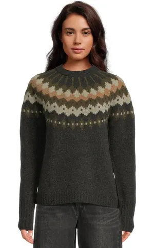 NWT!! ROYAL ROBBINS Rockcraft Merino Wool Fair Isle Crew Neck Sweater Small thumbnail 1