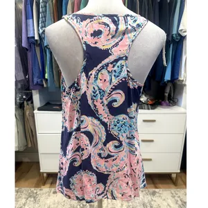 Lilly Pulitzer Women's 100% Silk Racerback For The Halibutt Malie Tank Multi S thumbnail 6