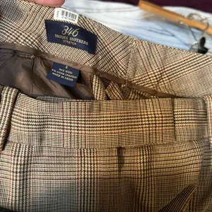 346 Brooks Brothers Women's Size 4 Wool Trousers Dress Pants Brown Tan Plaid thumbnail 9