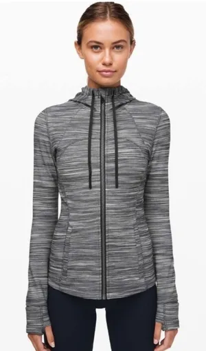 Lululemon Hooded Define Jacket Nulu Heathered Black‎ White 8 thumbnail 1