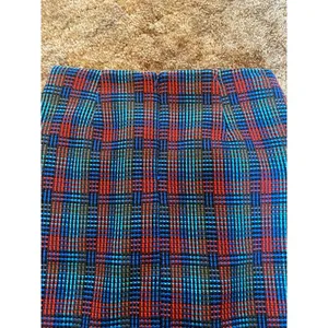 Boden Boucle Tweed Plaid Fringe Trim Mini Pencil Skirt Multicolor Flap Pocket thumbnail 5