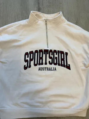 Sportsgirl Cream Zip-Up Sweatshirt with Multicolor Logo thumbnail 4