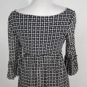 Max Studio Black Print Mesh Empire Waist Dress Size Small Graphic Print Dress thumbnail 6