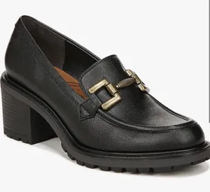 Zodiac Black Leather Horsebit Lug-Sole Loafers Women’s Sz 8 thumbnail 1