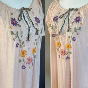 Free People Savannah Rose Midi Dress Womens Small Pink Embroidered‎ Boho NWT thumbnail 9