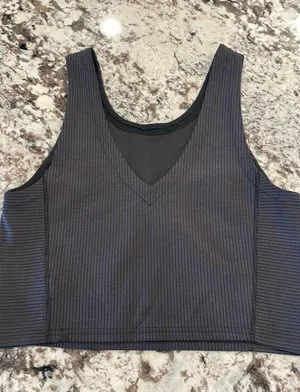 Black Lululemon Cropped Tank Top Ribbed thumbnail 2
