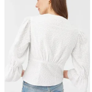 Rebecca Taylor La Vie Leaf Embroidered Cotton Top nwt $195 extra large XL corset thumbnail 3