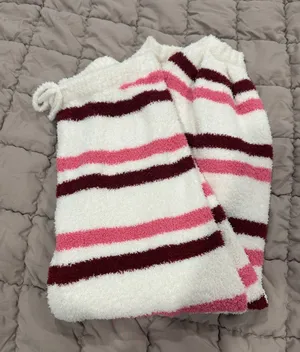 POL Striped Fuzzy Lounge Pants thumbnail 1