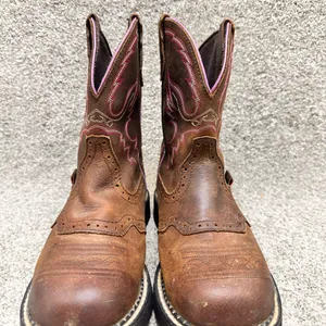 JUSTIN Boots WOMEN'S WANETTE WESTERN WORK BOOTS size 7.5B thumbnail 3