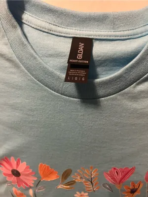 Gildan Fearless Heart Brave Soul Floral Tee - Light Blue Size Large thumbnail 5