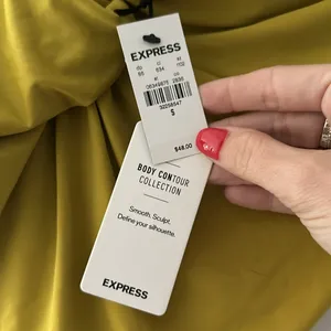yellow express satin top size small thumbnail 2