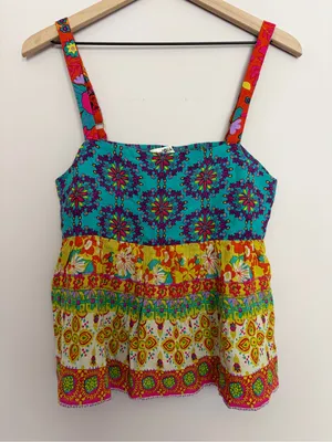 Natural Life Bohemian Patchwork Floral Tank Small thumbnail 2
