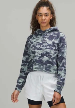 Lululemon Loungeful cropped hoodie heritage camo WP Blue size 2 thumbnail 1