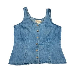 Vintage 90s Maurice’s Denim Button Down Tank Top 🔥 thumbnail 1
