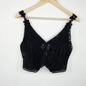 LF Native Rose Black Cream‎ Crochet Tank Top Women's Size Small/Medium S/M NWT thumbnail 2