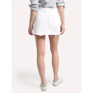 Agolde Quinn Hi Rise White Denim Skirt Sz 27 thumbnail 9