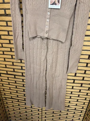 Sincerely Jules tan two piece sweater lounge matching set size small thumbnail 5