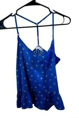 Abercrombie and Fitch Blue Floral Spaghetti Strap Top thumbnail 1