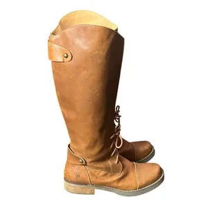 Dingo Derby Tall Riding Boots 6.5M Soft Leather Zip Lace Up Equestrian Western thumbnail 3